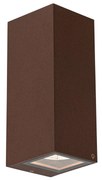 Candeeiro de parede industrial castanho ferrugem 2 luzes AR70 IP54 - Baleno