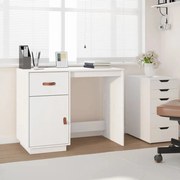 vidaXL Secretária 95x50x75 cm madeira de pinho maciça branco