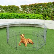 Parque para Animais de estimação Vedação Curral 8 Vedações 63 x 76 cm + Porta Treino Cães