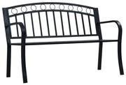 vidaXL Banco jardim 125 cm aço preto