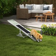 Equipamento de treino de agilidade desportiva para cães – balanço antiderrapante 180 x 30 x 30 cm cinzento e branco