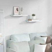 vidaXL Prateleira de Parede 2 pcs Mármore Branco 50 x 23,5 x 4 cm