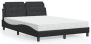 Cama com colchão 120x200 cm couro artificial preto