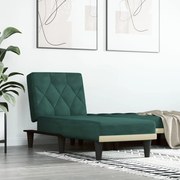 vidaXL Chaise longue veludo verde-escuro