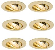 Conjunto de 6 Focos Embutidos Dourados GU10 35mm - Edu