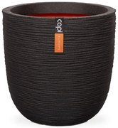 Capi Vaso oval Nature Rib 43x41 cm preto KBLR933