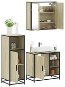 vidaXL 3 pcs conj. móveis casa banho derivados madeira carvalho sonoma
