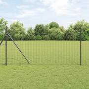 vidaXL Cerca Euro com 7 postes, 1,2 x 10m, em aço galvanizado cinza