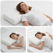 vidaXL Travesseiro para Dormir Liso Branco 74 x 39 x 13 cm
