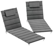 Conjunto de 2 Almofadas para Espreguiçadeira Dobráveis Almofadas para