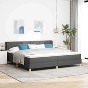 vidaXL Cama Box com Colchão - Cinza Escuro 200 x 200 cm - Têxtil
