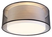 Candeeiro de teto moderno preto com branco 50 cm 3 luzes - Drum Duo Moderno