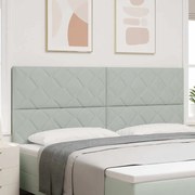 vidaXL Cabeceira Design em Blocos de Diamante Cinza Claro 200 cm Veludo