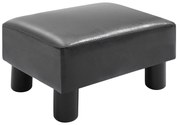 HOMCOM Apoio Pés Octomano Banco Pequeno Estofado Pele Sintética Assento Acolchoado Confortável 40x30x24 cm Preto | Aosom Portugal