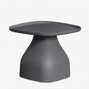 Mesa Lateral Quadrada (48x48 Cm) Jubarri Cinza Grafito & ↑38 Cm - Sklum