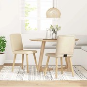 vidaXL Cadeiras de jantar 2 pcs tecido cor creme