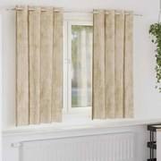 vidaXL Cortinas de Veludo - 2 pcs com Ilhós Creme 175x140 cm