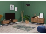 Conjunto de Mobiliário de Sala Laxus – Nogueira/Preto – 90x39x40 cm