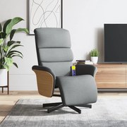 vidaXL Cadeira massagens reclinável c/ apoio de pés tecido cinza-claro