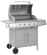 vidaXL Grelhador/barbecue a gás 4+1 zonas de cozinhar prateado