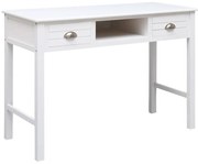 Secretária 108x45x76 cm madeira de paulownia maciça branco