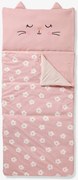 Saco-cama FLEURS CHAT estampado rosa
