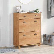 vidaXL Armário de Sapatos com gaveta ASKIM Castanho 85 x 35 x 108 cm