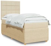 vidaXL Cama com molas/colchão 80x200 cm tecido cor crème