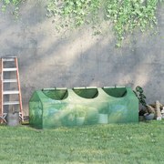 Mini estufa de jardim com 3 janelas enroláveis, cobertura em PE de alta densidade 140 g/m², 180 x 60 x 60 cm, verde escuro