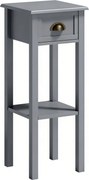 HOMCOM Mesa de Apoio com Gaveta e Prateleira de Armazenamento Estilo Moderno 30x30x75cm Branco | Aosom Portugal