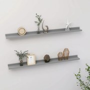 vidaXL Prateleiras de parede 2 pcs 100x9x3 cm cinzento