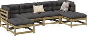 vidaXL 6 pcs conjunto de sofás de jardim madeira de pinho impregnada