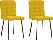 vidaXL Cadeiras de jantar 2 pcs veludo amarelo