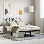 Estrutura de cama com cabeceira 120x200 cm metal preto