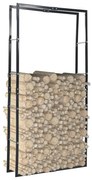 vidaXL Suporte para lenha 100x25x200 cm aço preto