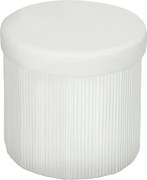 HOMCOM Puff de Arrumação Banco de Arrumação Dobrável 35 L 38x38x38 cm Estofado em Veludo Baú de Arrumação Redondo Creme | Aosom Portugal