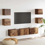 vidaXL Gabinete para TV 6 pcs Castanho 160 x 30 x 30 cm