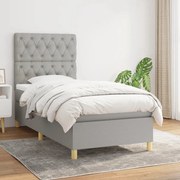vidaXL Cama com molas/colchão 80x200 cm tecido cinza-claro