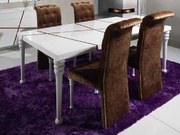 Mesa Jantar Imperial M5040 - Lacado branco, Estrutura madeira+Frente madeira