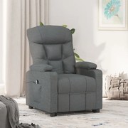 vidaXL Poltrona reclinável elétrica tecido cinzento-escuro