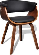 vidaXL Cadeira de jantar madeira curvada e couro artificial