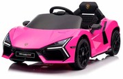 Carro elétrico para crianças Lamborghini REVUELTO, 12V com pneus Borracha, assento em pele artificial Rosa