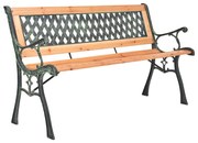 vidaXL Banco de jardim 116 cm ferro fundido e madeira de abeto maciça