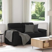 vidaXL Sofá de 2 lugares tecido 120 cm preto