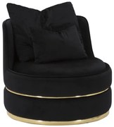 POLTRONA PARIS SPACE PRETO/DOURADO CM Ø 84X72
