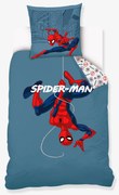Conjunto de capa de edredão e fronha Homem-Aranha, para criança azul-acinzentado