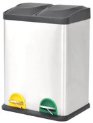 vidaXL Caixote do lixo para reciclagem com pedais 36 L aço inoxidável