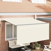 vidaXL Toldo Retrátil Manual Creme 300 x 200 cm Alumínio, Poliéster
