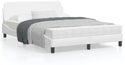 vidaXL Estrutura cama c/ cabeceira couro artificial 140x190 cm branco