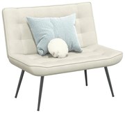 vidaXL Banco 110x74x84 cm veludo cor creme